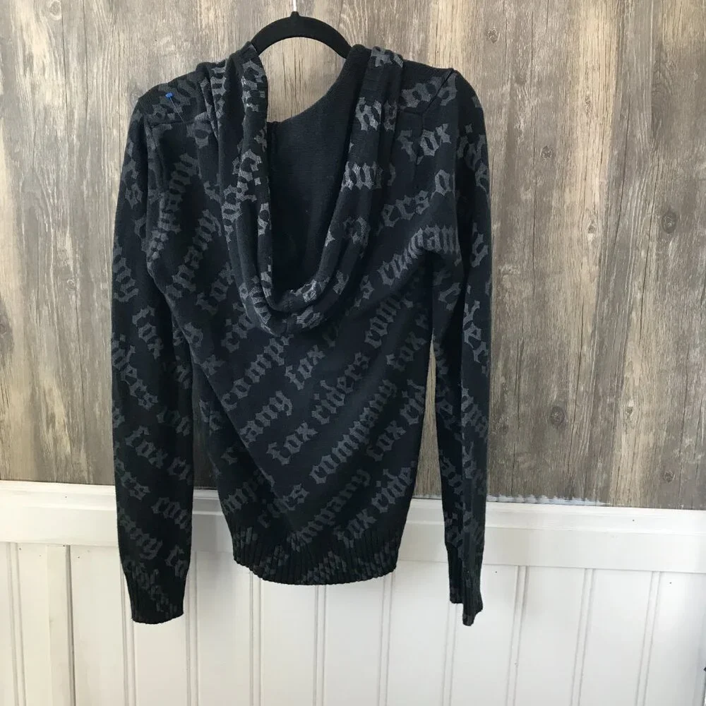 Fox black and gray full zip sweater hoodie size L - Picture 3 of 5